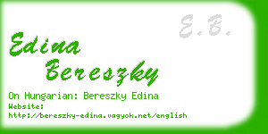 edina bereszky business card